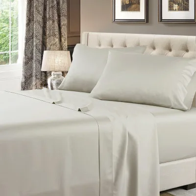 Luxury Split King Adjustable Bed Sheets 100% Cotton 600 Thread Count Solid