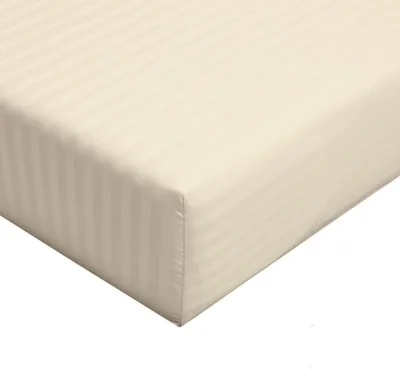 Queen 100% Cotton Fitted Sheet 300 Thread Count Damask Striped ( Fitted Sheet Only)