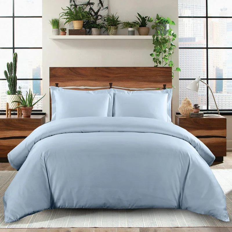 600 Thread Count 100% Cotton Solid Duvet Cover Set