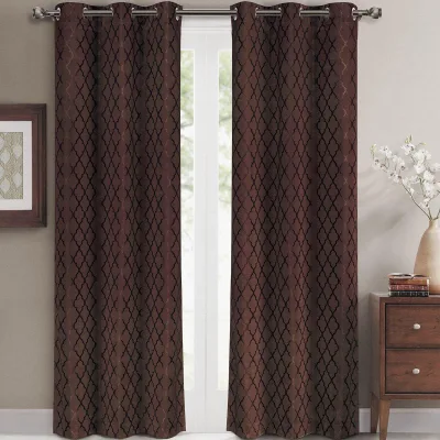 Willow Geometrisch Jacquard Thermo-Verdunkelungsvorhänge (2er-Set)