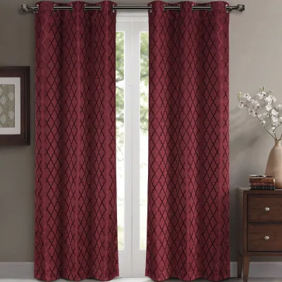 Willow Geometrisch Jacquard Thermo-Verdunkelungsvorhänge (2er-Set)