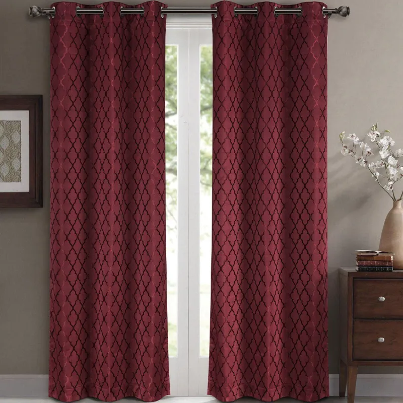 Willow Geometrisch Jacquard Thermo-Verdunkelungsvorhänge (2er-Set)