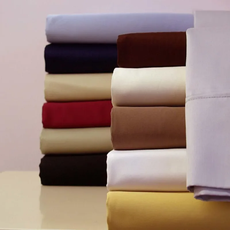 100% Long-Staple Cotton Sateen Sheets 300 Thread Count Solid Bed Sheets Sets