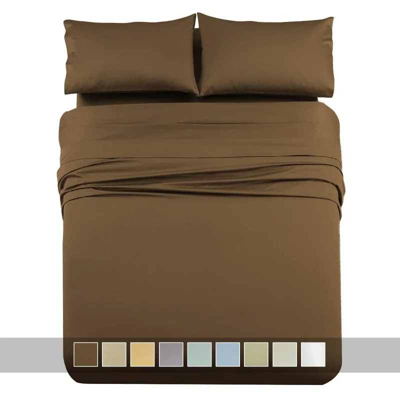 Luxury Heavyweight 1000 Thread Count Sheets 100% Cotton Solid Sheet Set