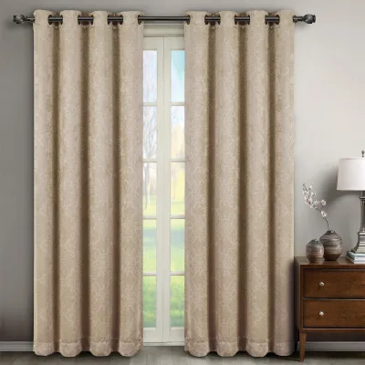 Gorden Panel Grommet Paisley Tenun Blackout Bella (Set isi 2)
