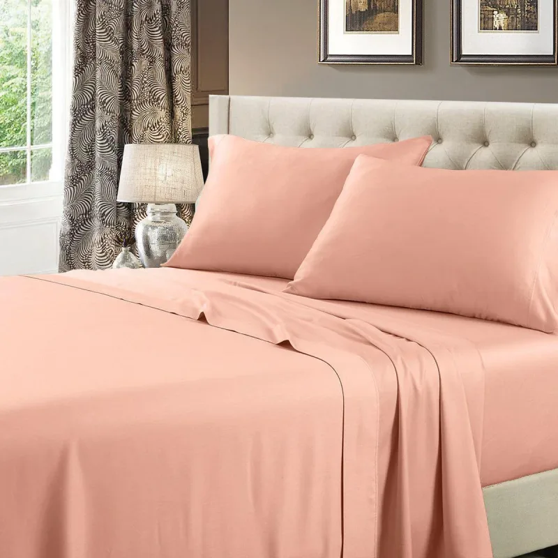 Luxury Split King Adjustable Bed Sheets 100% Cotton 600 Thread Count Solid