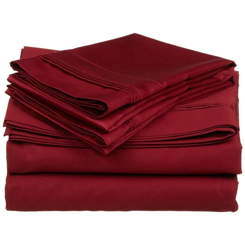 Olympic Queen 550 Thread Count 100% Egyptian Cotton (Burgundy)