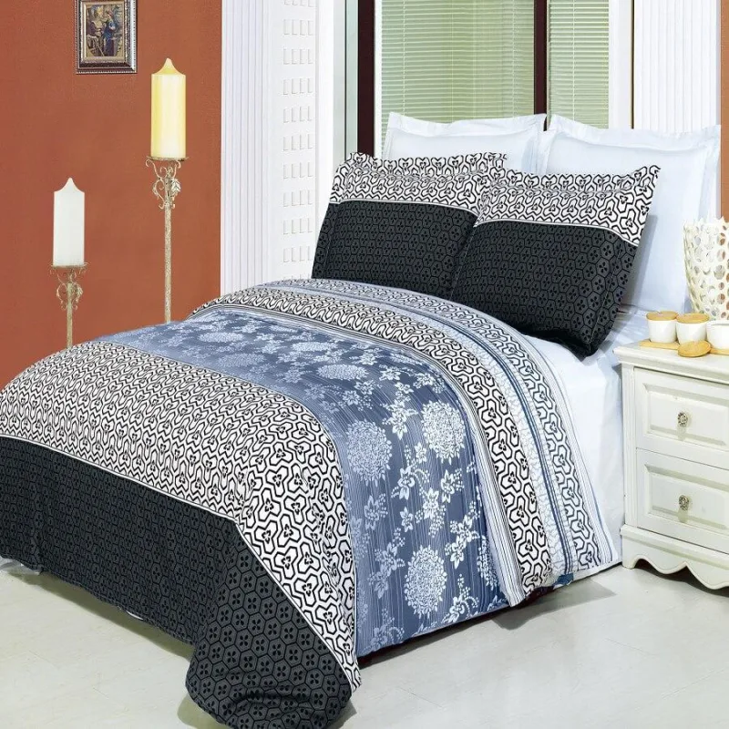 3 Piece Lydia Printed 100% Cotton Duvet Cover Set (Full/Queen)