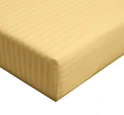 Queen 100% Cotton Fitted Sheet 300 Thread Count Damask Striped ( Fitted Sheet Only)