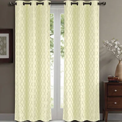 Willow Geometrisch Jacquard Thermo-Verdunkelungsvorhänge (2er-Set)