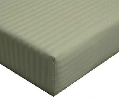 Queen 100% Cotton Fitted Sheet 300 Thread Count Damask Striped ( Fitted Sheet Only)