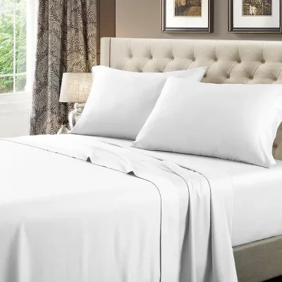 Luxury Split King Adjustable Bed Sheets 100% Cotton 600 Thread Count Solid