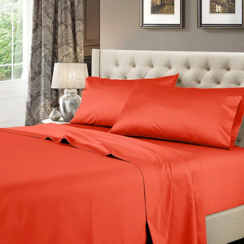 Luxury Split King Adjustable Bed Sheets 100% Cotton 600 Thread Count Solid