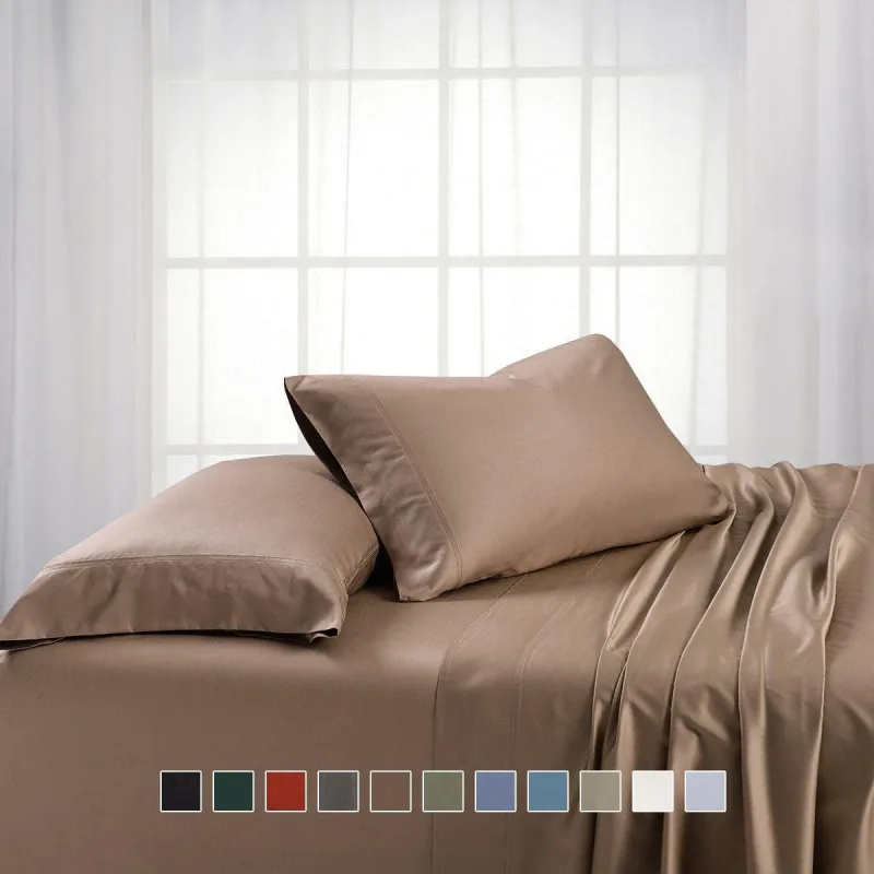 Silky Cotton, Bamboo-Cotton Blended Split King Dual King Adjustable Bed Sheets Set (Hybrid)